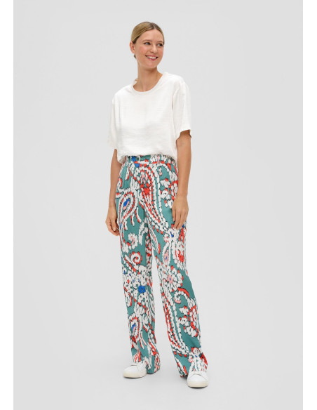 S.OLIVER Regular fit: Satin wide-leg trousers 2144257-65A1 | BON FASHION