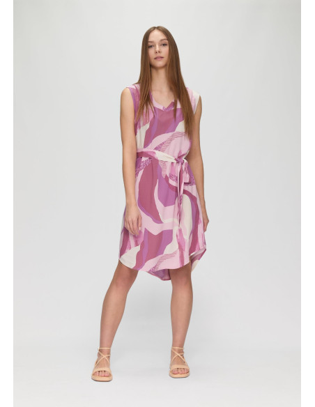 S.OLIVER Short dress with a fabric belt 2146262-47A0