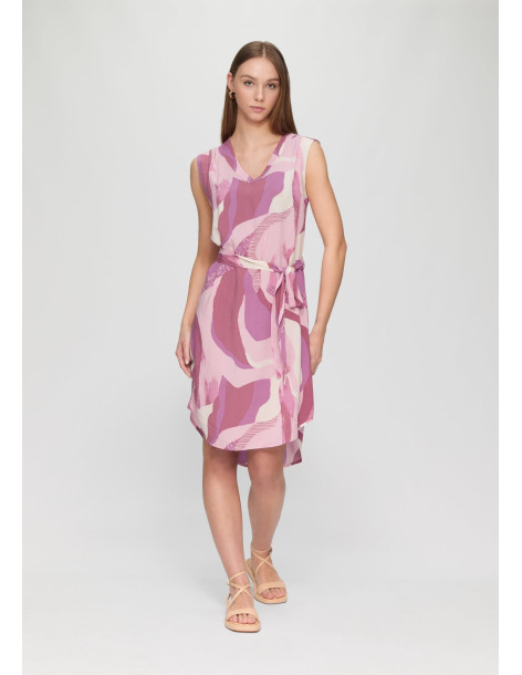 S.OLIVER Short dress with a fabric belt 2146262-47A0 2