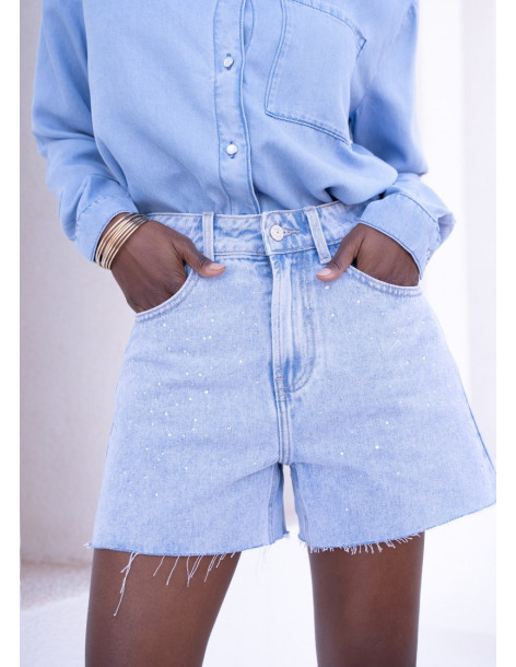 ORAIJE PARIS Rhinestone shorts JD504Y-BLUE