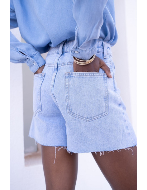 ORAIJE PARIS Rhinestone shorts JD504Y-BLUE | BON FASHION