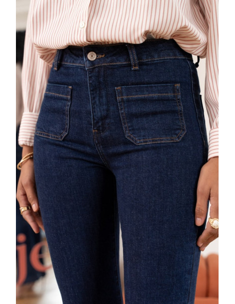 ORAIJE PARIS Semi high waist flare jeans JD410-BLUE | BON FASHION