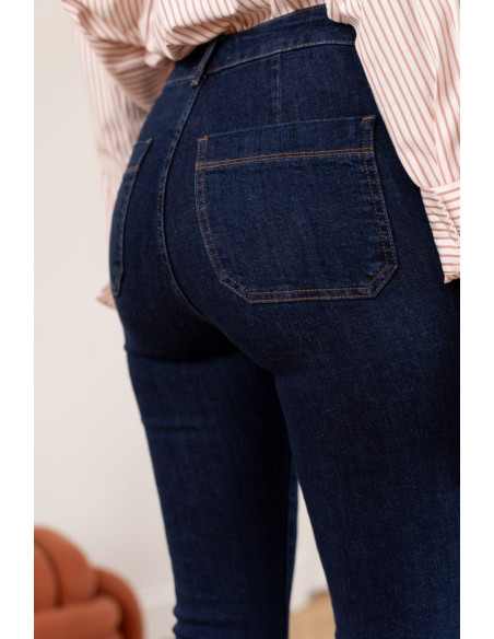 ORAIJE PARIS Semi high waist flare jeans JD410-BLUE | BON FASHION