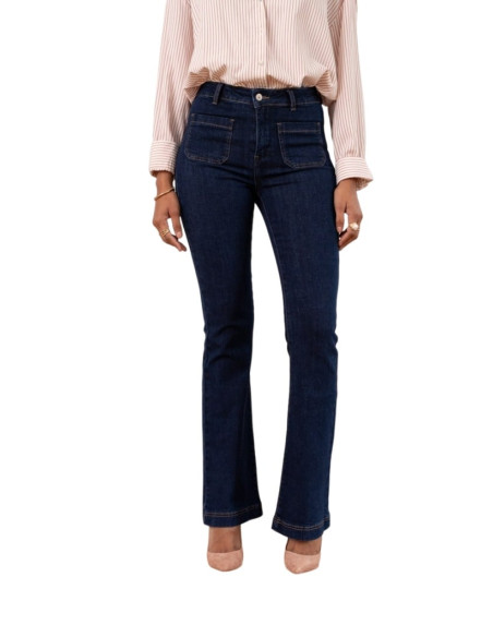 ORAIJE PARIS Semi high waist flare jeans JD410-BLUE
