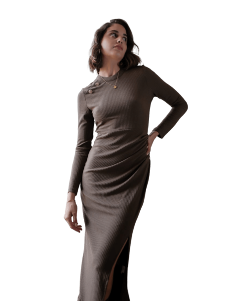 LOVIE & CO TRAVIS Midi dresses 4565D-BROWN