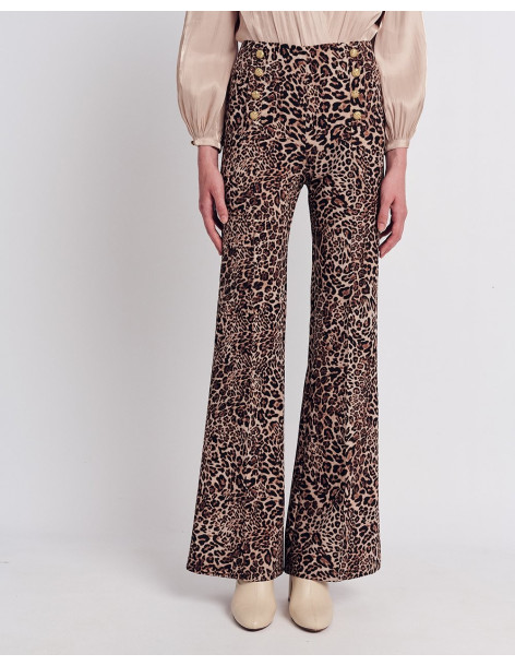 FOREL Παντελόνι καμπάνα animal print 079.20.01.005