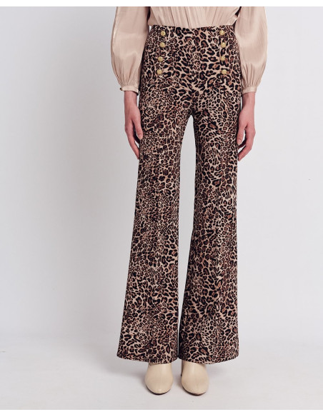 FOREL Παντελόνι καμπάνα animal print 079.20.01.005