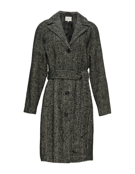 S.OLIVER Wool blend coat with a tie-around belt 2154893-99Q4