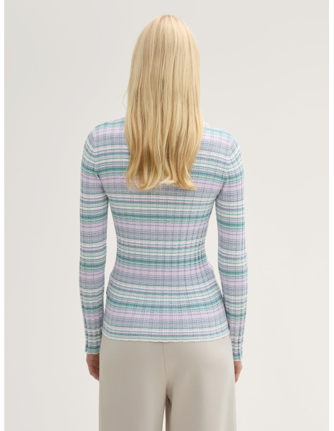 TOM TAILOR Striped pullover with a stand-up collar 1043964-36545 | BON FASHION