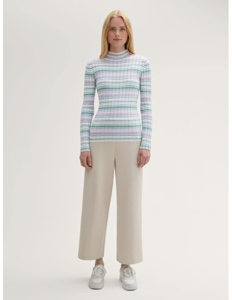 TOM TAILOR Striped pullover with a stand-up collar 1043964-36545 | BON FASHION