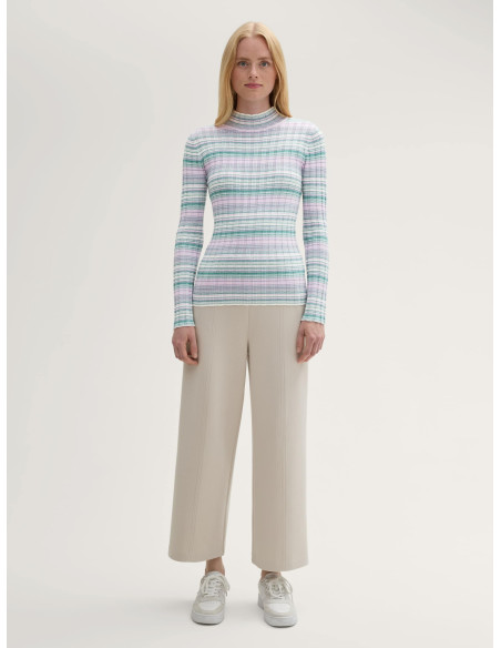 TOM TAILOR Striped pullover with a stand-up collar 1043964-36545 | BON FASHION