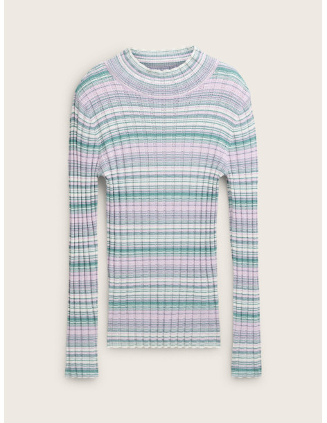 TOM TAILOR Striped pullover with a stand-up collar 1043964-36545 2