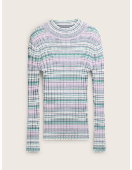 TOM TAILOR Striped pullover with a stand-up collar 1043964-36545 | BON FASHION