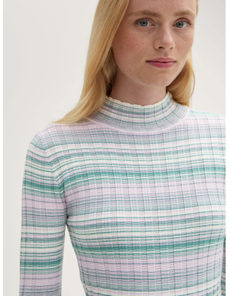 TOM TAILOR Striped pullover with a stand-up collar 1043964-36545 | BON FASHION