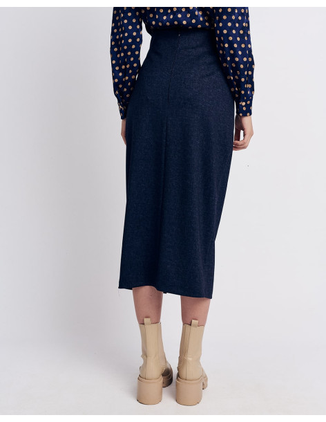 FOREL Φούστα pencil ελαστική 079.00.01.013-ΜΠΛΕ | BON FASHION