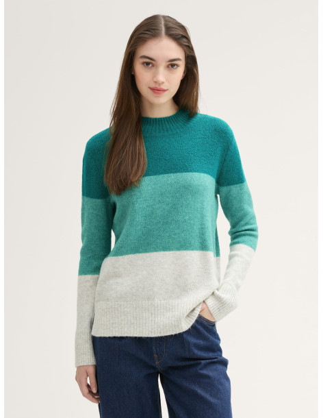 TOM TAILOR Knitted sweater with colour blocking 1043356-36480