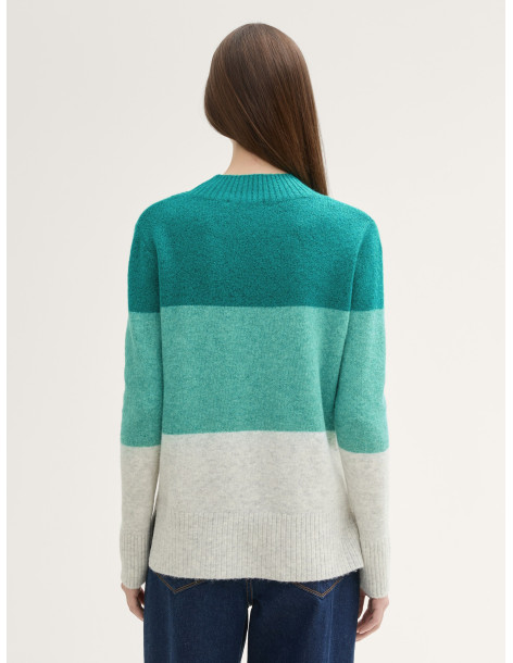 TOM TAILOR Knitted sweater with colour blocking 1043356-36480 | BON FASHION