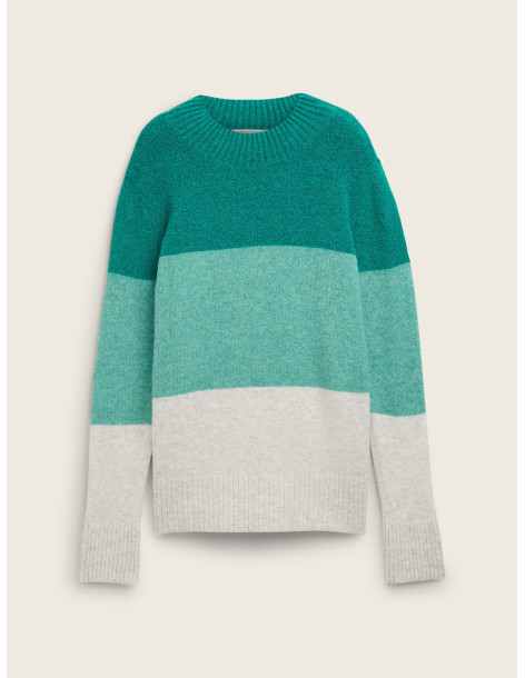 TOM TAILOR Knitted sweater with colour blocking 1043356-36480 | BON FASHION