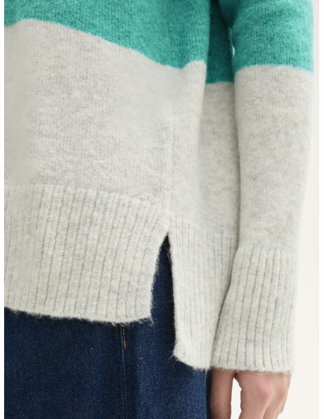 TOM TAILOR Knitted sweater with colour blocking 1043356-36480 | BON FASHION