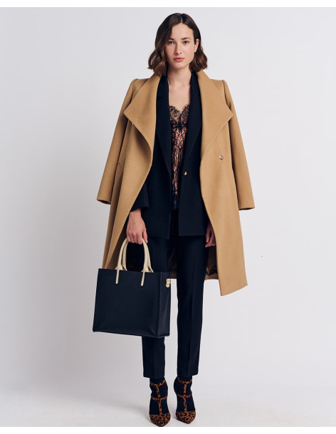 FOREL Παλτό με ψηλό γιακά 079.70.01.025-ΚΑΜΗΛΟ | BON FASHION
