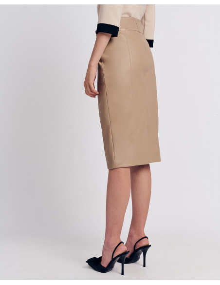 FOREL Φούστα δερματίνη 079.00.01.037-ΙΒΟΥΑΡ | BON FASHION