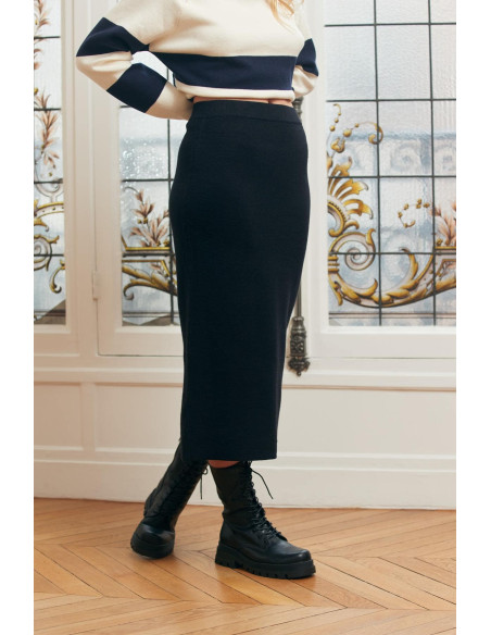 BON FASHION SKIRT CH1627-BLACK | BON FASHION
