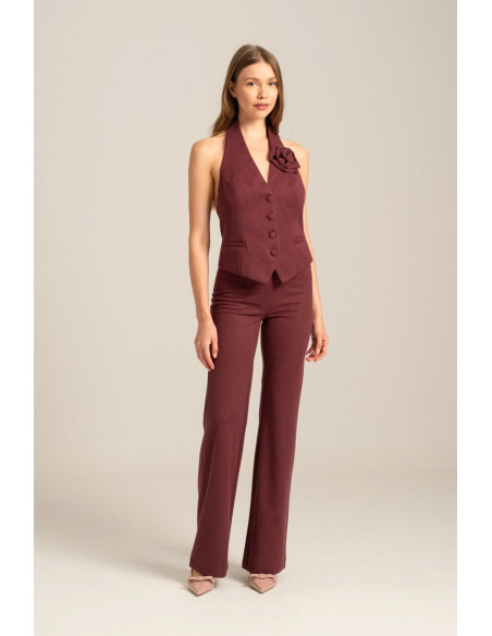 MIND MATTER ROMINA TROUSERS 24-02-03-000-BORDEAUX | BON FASHION