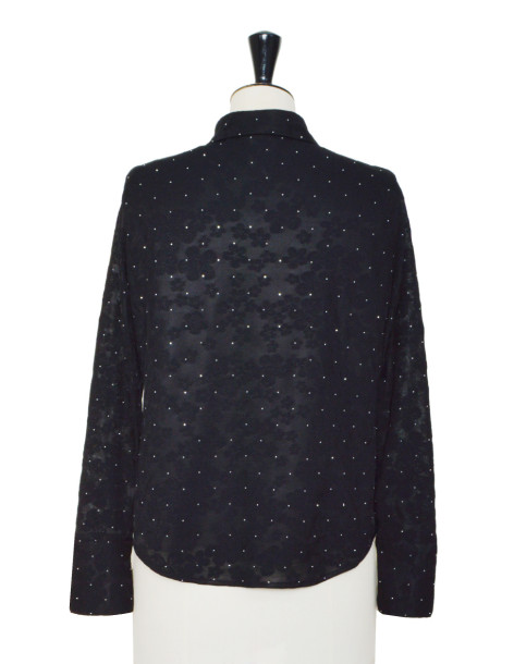 BON FASHION Rhinestone lace shirt 23262-BLACK 2