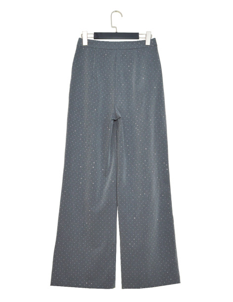 BON FASHION Straight cut pants with rhinestones 23258-GRAY | BON FASHION