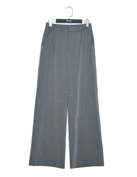 BON FASHION Straight cut pants with rhinestones 23258-GRAY | BON FASHION