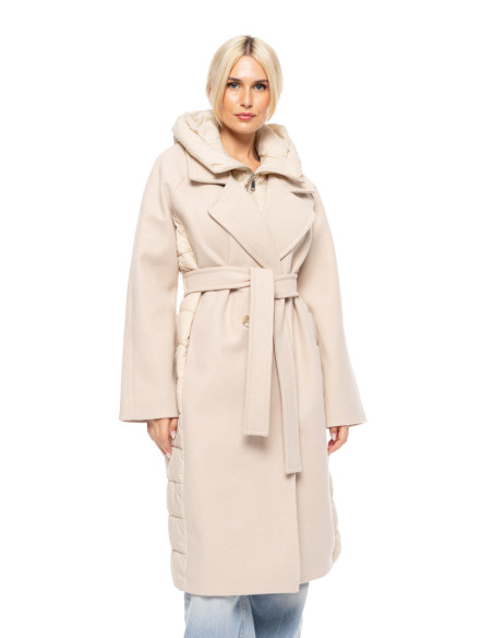 SPLENDID fashion μακρύ πανωφόρι με κουκούλα 52-101-028-ΜΠΕΖ| BON FASHION