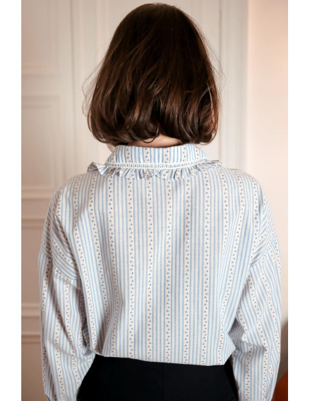 LOVIE & CO SHIRT 95088-BLUE | BON FASHION