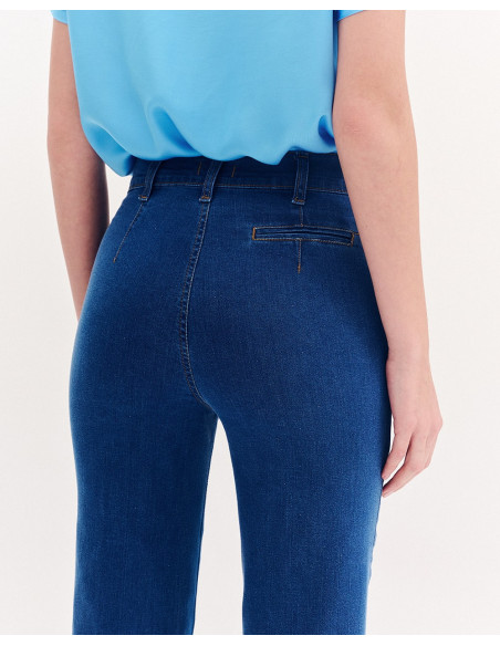 FOREL Παντελόνι τζιν crop 080.20.01.071-ΜΠΛΕ | BON FASHION