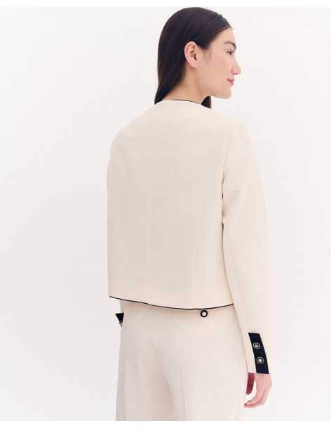 FOREL Σακάκι κοντό με διχρωμία 080.30.01.001- ΒΑΝΙΛΙΑ | BON FASHION