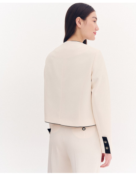 FOREL Σακάκι κοντό με διχρωμία 080.30.01.001- ΒΑΝΙΛΙΑ | BON FASHION