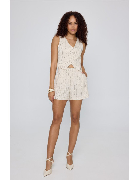 MIND MATTER LUCIA SHORTS 25-01-03-016-BEIGE | BON FASHION