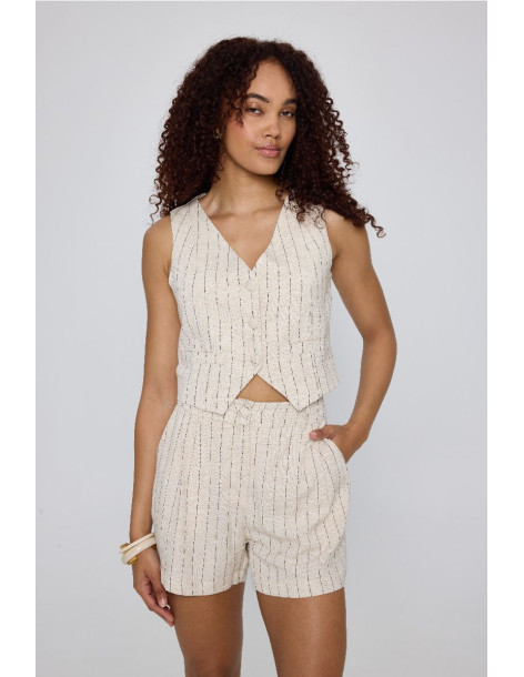 MIND MATTER LUCIA SHORTS 25-01-03-016-BEIGE | BON FASHION