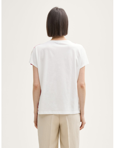 TOM TAILOR T-shirt in a mix of materials 1045569-10315 | BON FASHION
