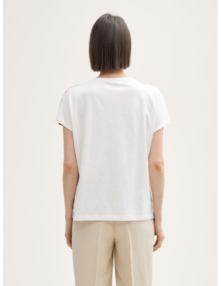 TOM TAILOR T-shirt in a mix of materials 1045569-10315 | BON FASHION