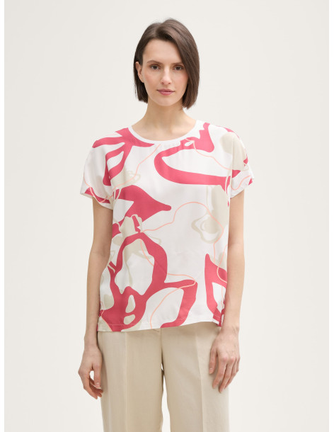TOM TAILOR T-shirt in a mix of materials 1045569-10315