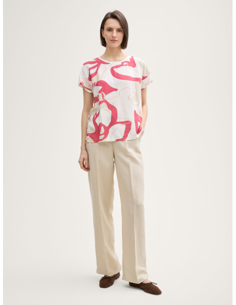 TOM TAILOR T-shirt in a mix of materials 1045569-10315 | BON FASHION