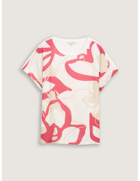 TOM TAILOR T-shirt in a mix of materials 1045569-10315 | BON FASHION