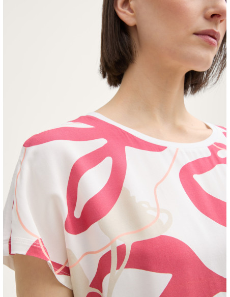 TOM TAILOR T-shirt in a mix of materials 1045569-10315 | BON FASHION