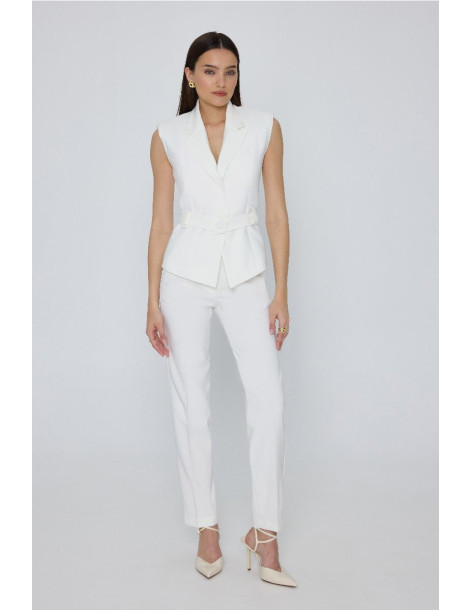 MIND MATTER JUDITH VEST 25-01-05-002-ECRU | BON FASHION