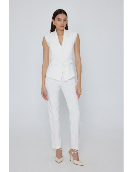 MIND MATTER JUDITH VEST 25-01-05-002-ECRU | BON FASHION