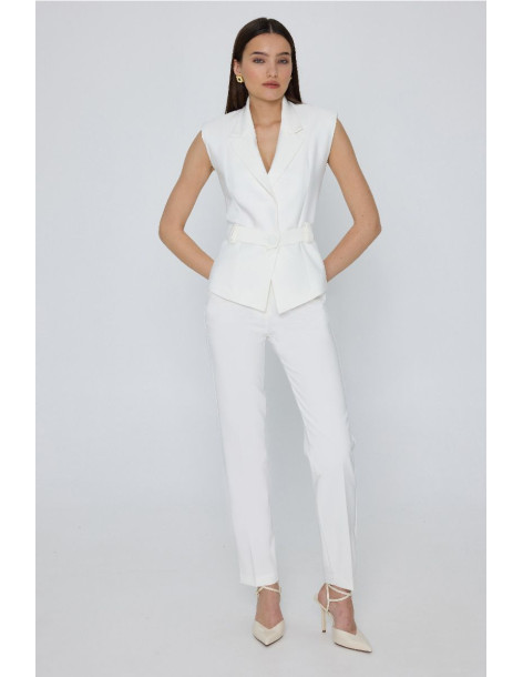 MIND MATTER JUDITH VEST 25-01-05-002-ECRU | BON FASHION