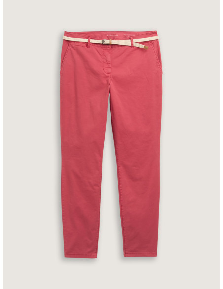 TOM TAILOR Slim chino trousers with belt 1045433-11016 BON FASHION