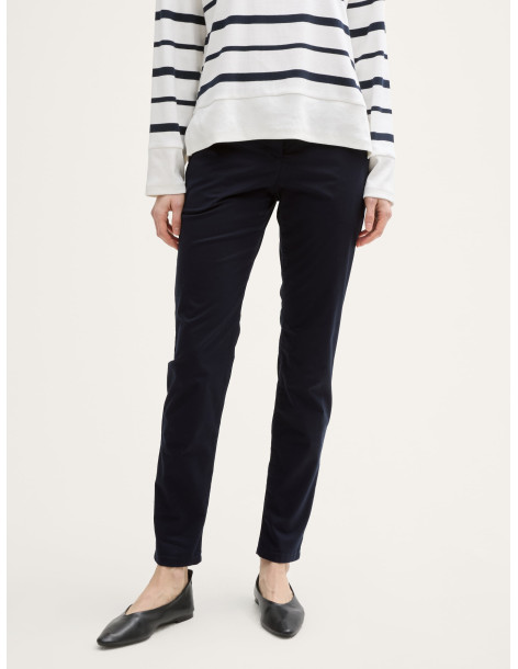 TOM TAILOR Slim chino trousers with belt 1045433-10668 BON FASHION
