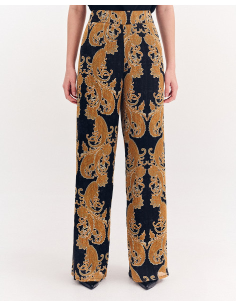 FOREL Παντελόνι φαρδύ με λαχούρια 080.20.01.040 | BON FASHION