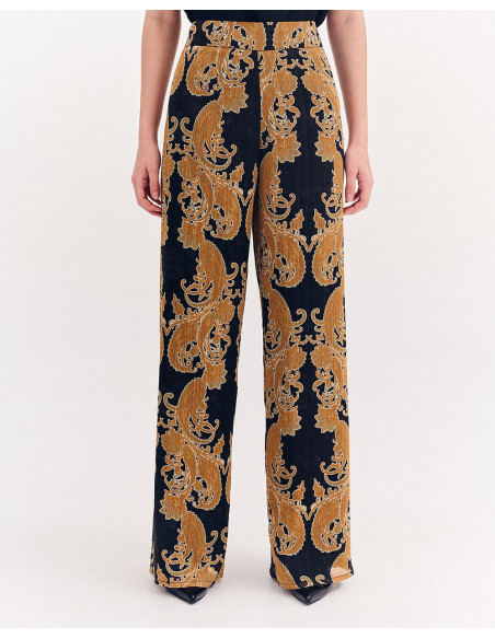 FOREL Παντελόνι φαρδύ με λαχούρια 080.20.01.040 | BON FASHION